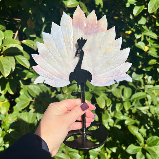 Rare Pink Calcite Peacock Crystal Wings