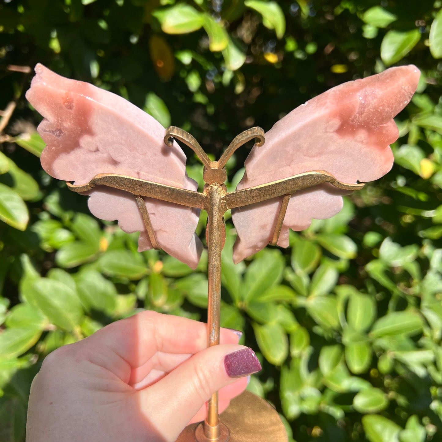 Pink Amethyst Crystal Wings Carving