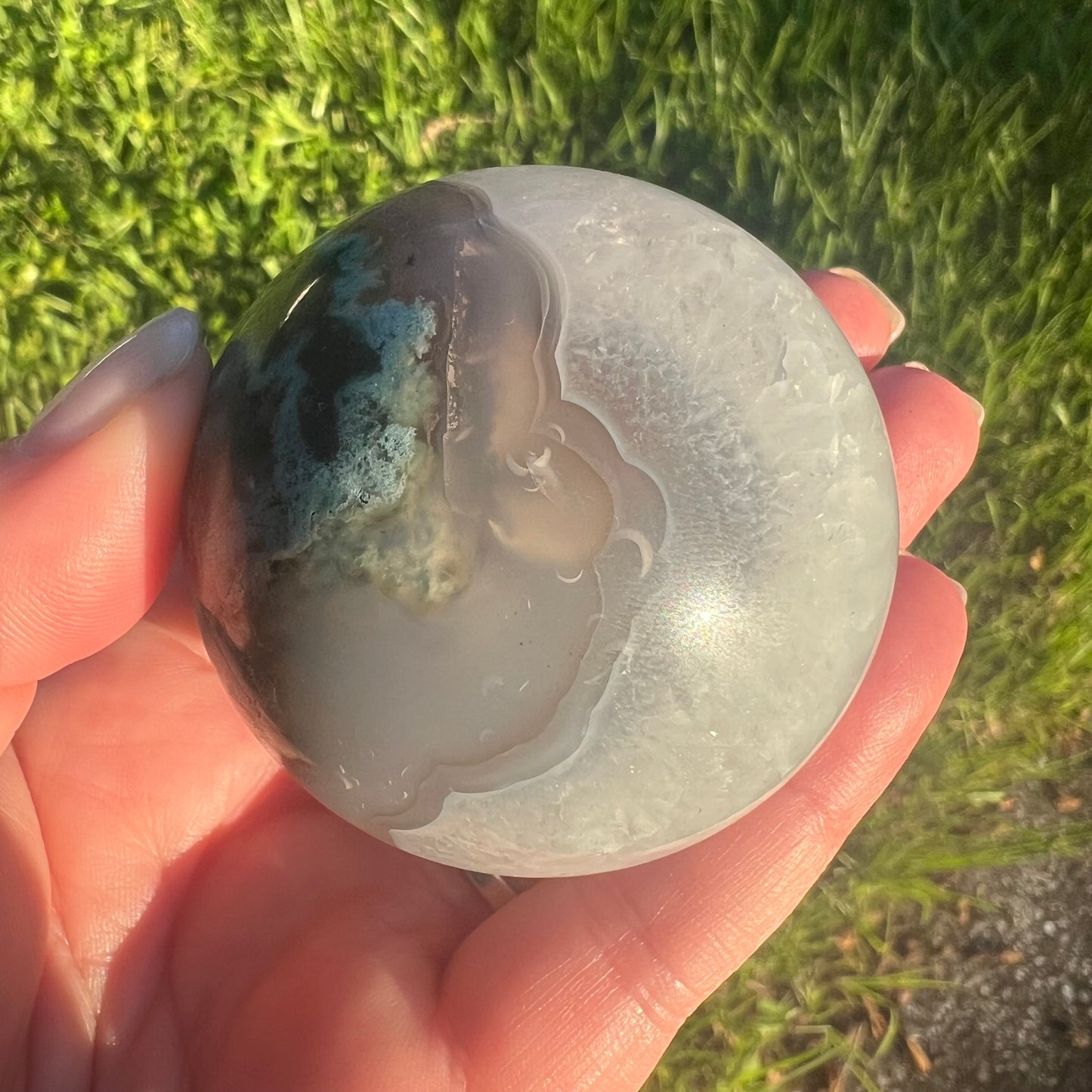 Moss Agate Crystal Sphere