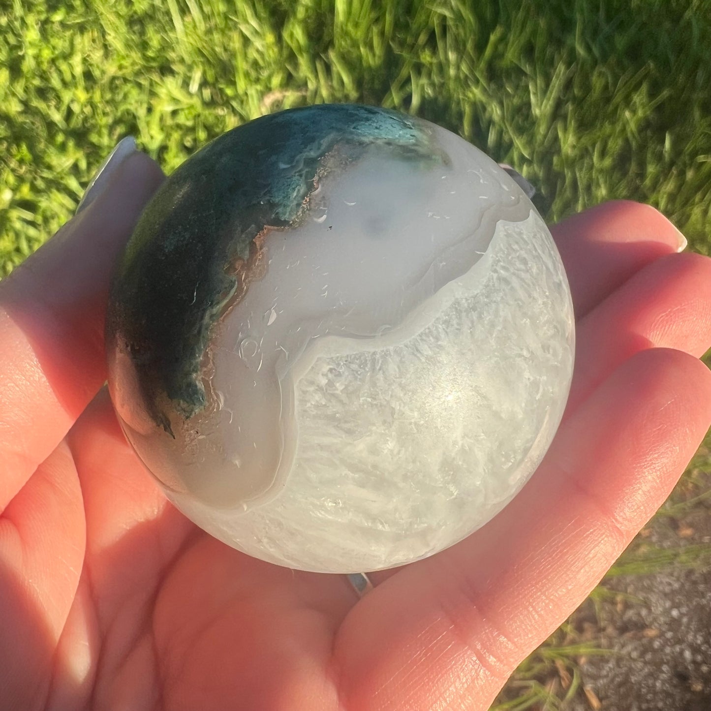 Moss Agate Crystal Sphere