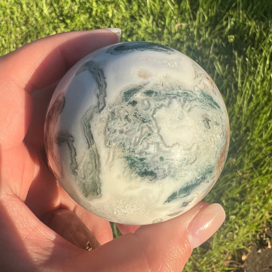 Moss Agate Crystal Sphere