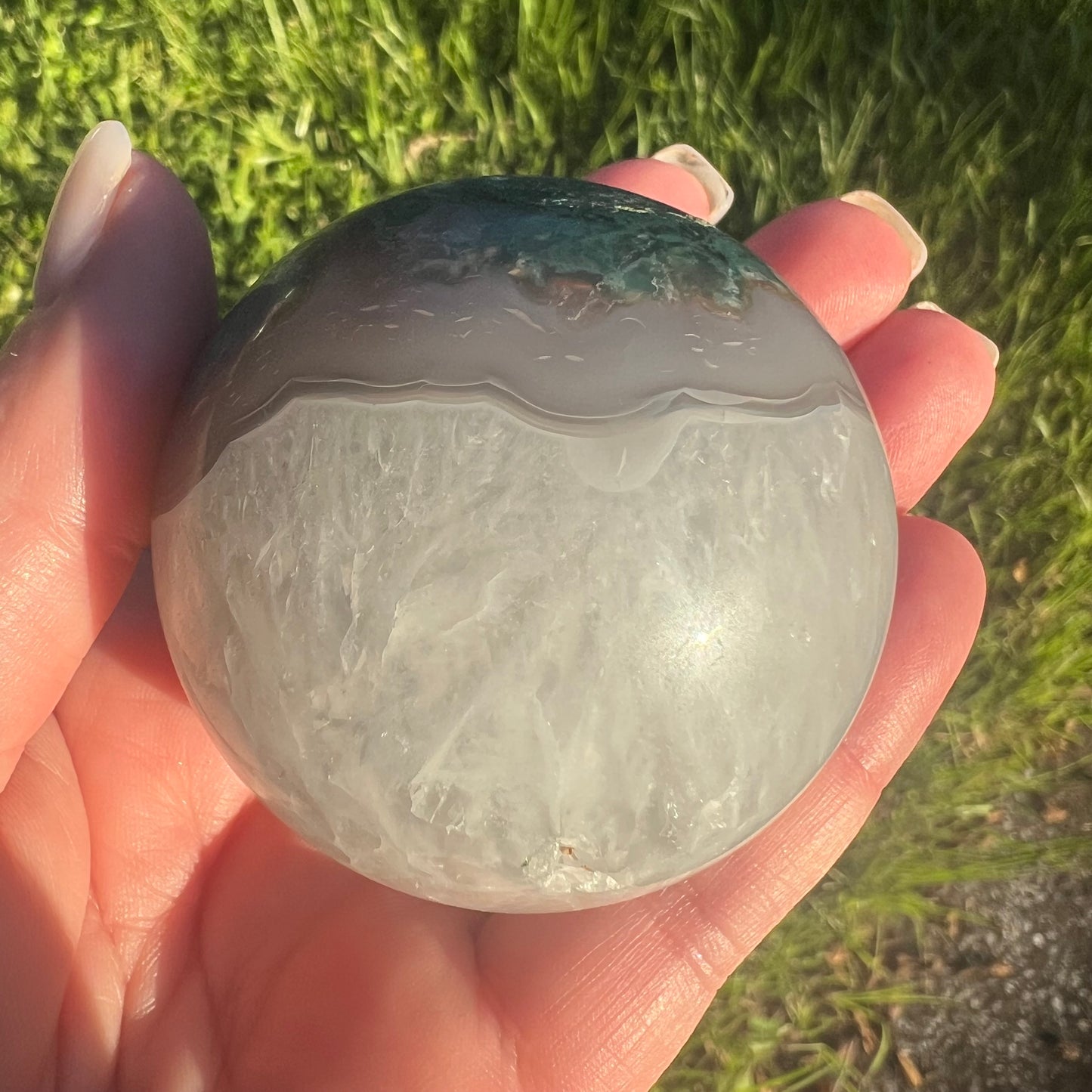 Moss Agate Crystal Sphere