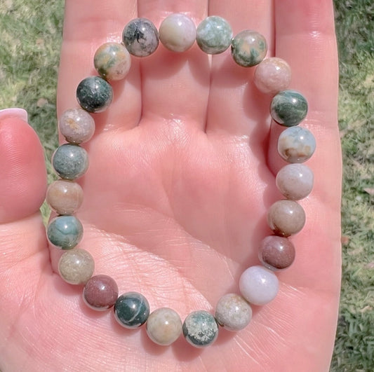 Natural Indian Moss Agate Bracelet