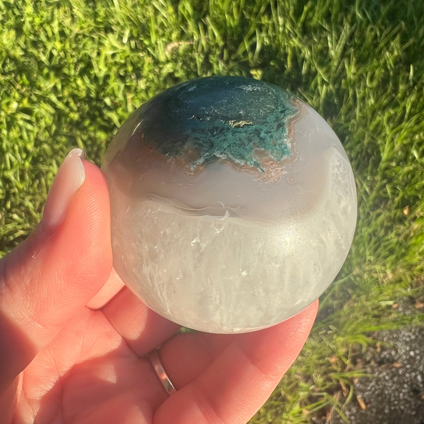 Moss Agate Crystal Sphere