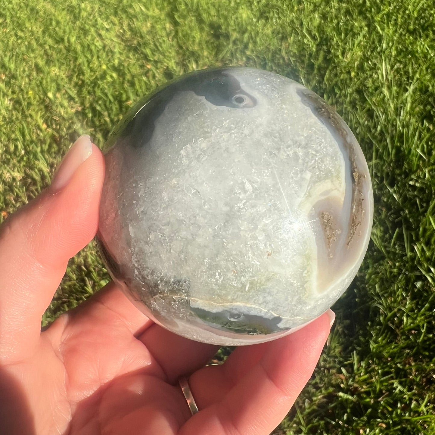 Moss Agate Crystal Sphere