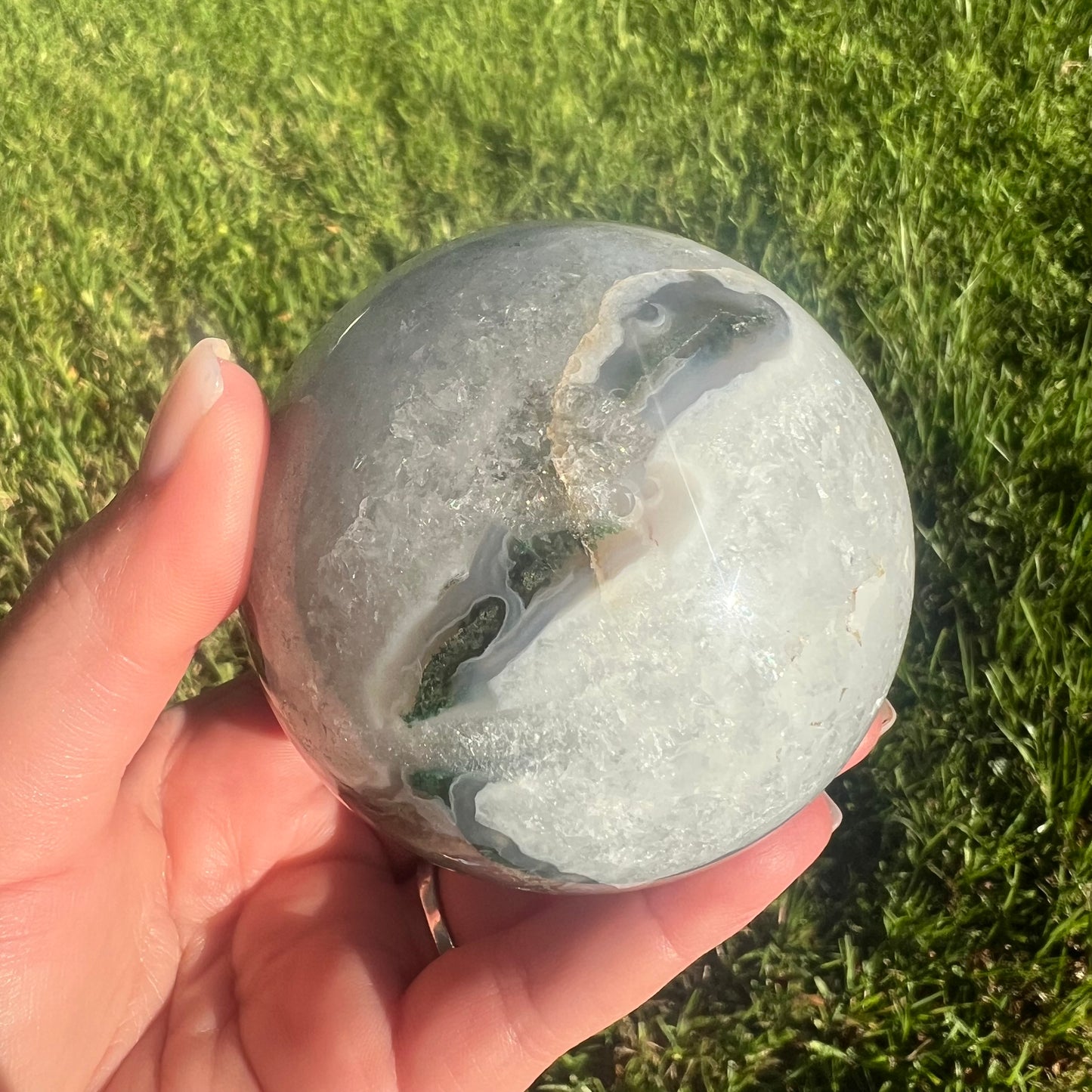 Moss Agate Crystal Sphere