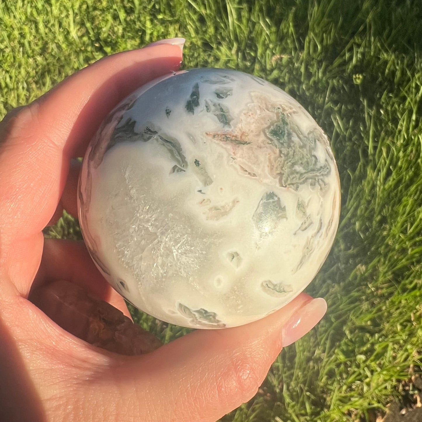 Moss Agate Crystal Sphere