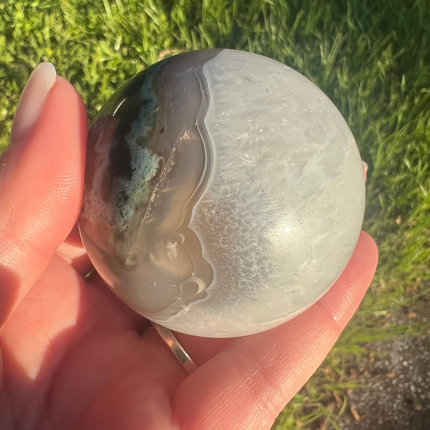 Moss Agate Crystal Sphere