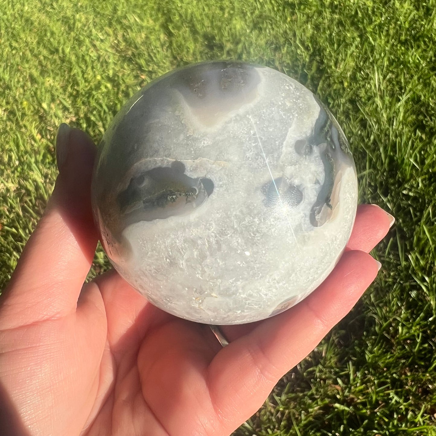 Moss Agate Crystal Sphere