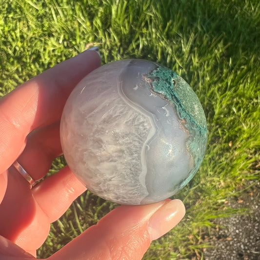 Moss Agate Crystal Sphere