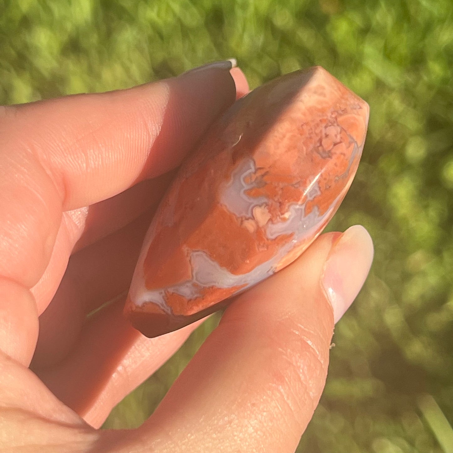 Pink Agate Crystal Heart Carving