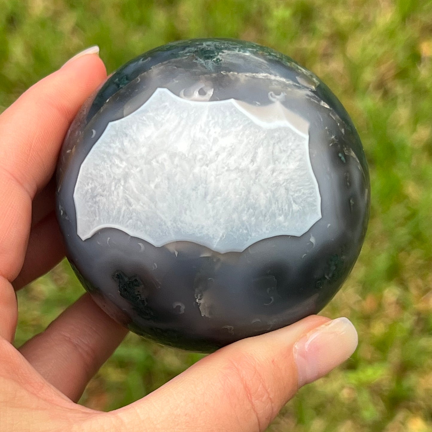 Moss Agate Crystal Sphere