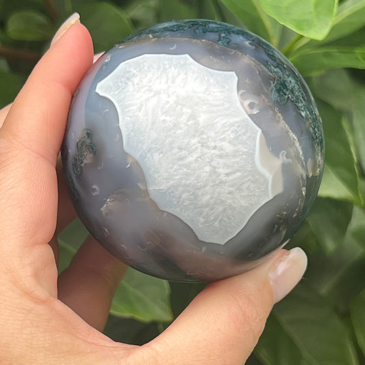 Moss Agate Crystal Sphere