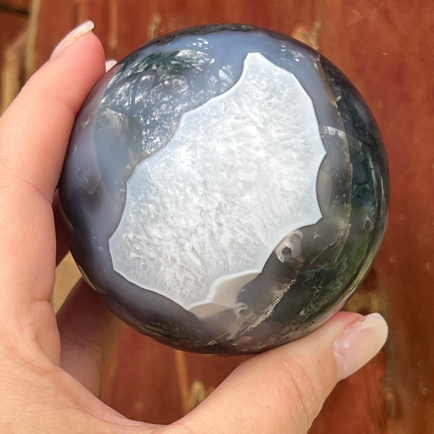 Moss Agate Crystal Sphere