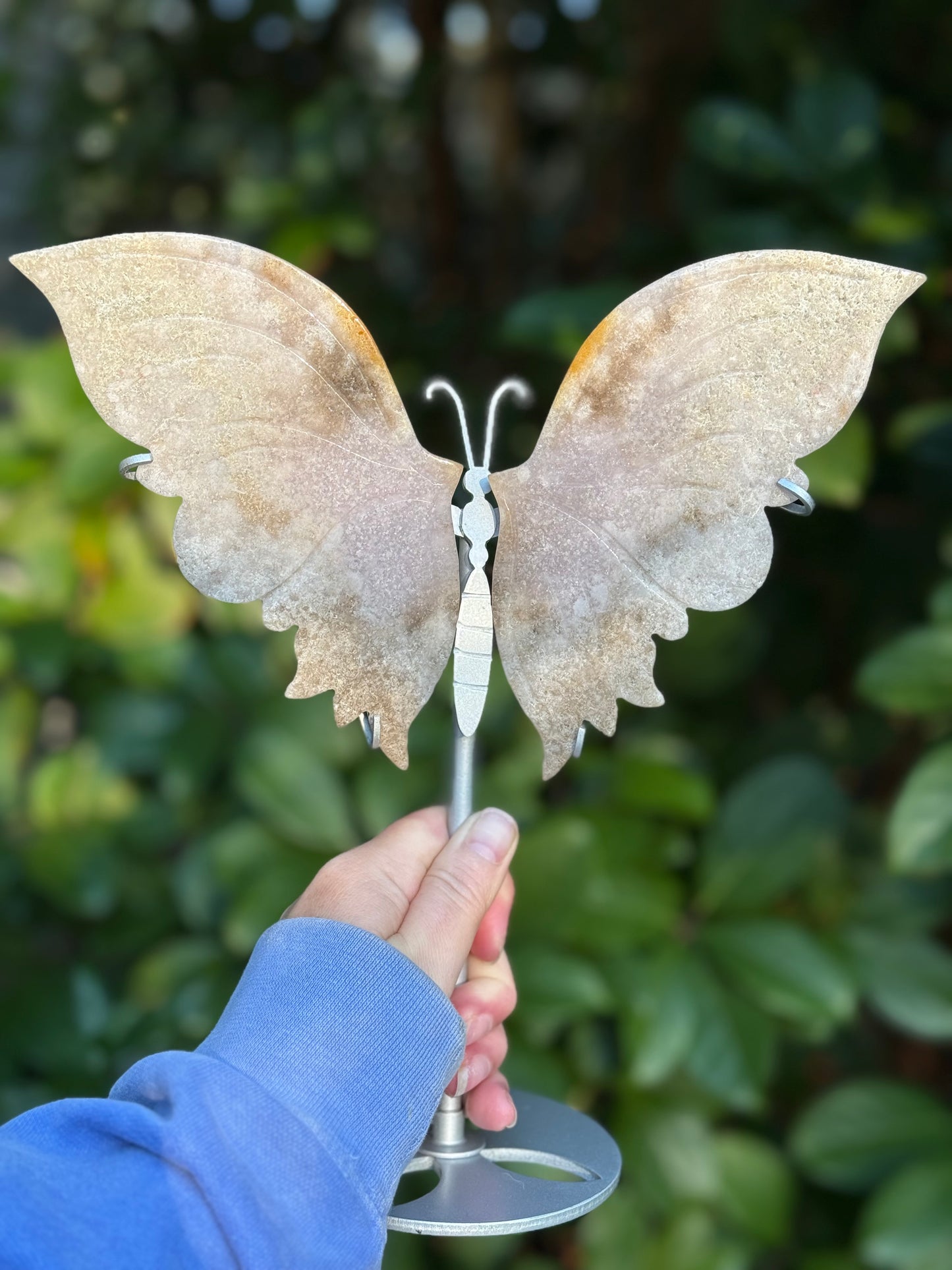 Pink Amethyst Crystal Wings Carving