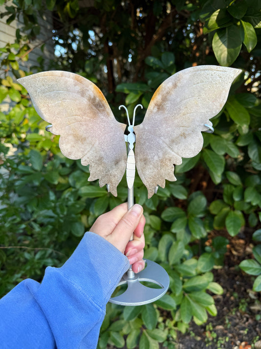 Pink Amethyst Crystal Wings Carving