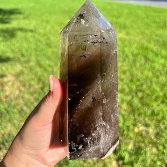 Beautiful Smoky Quartz Crystal Tower